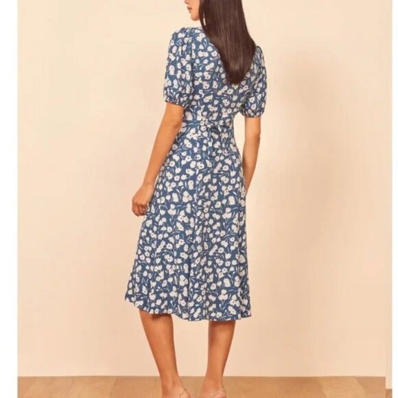 Reformation Beechwood Floral Midi Dress in Blue Tulip $248 - Picture 2 of 15